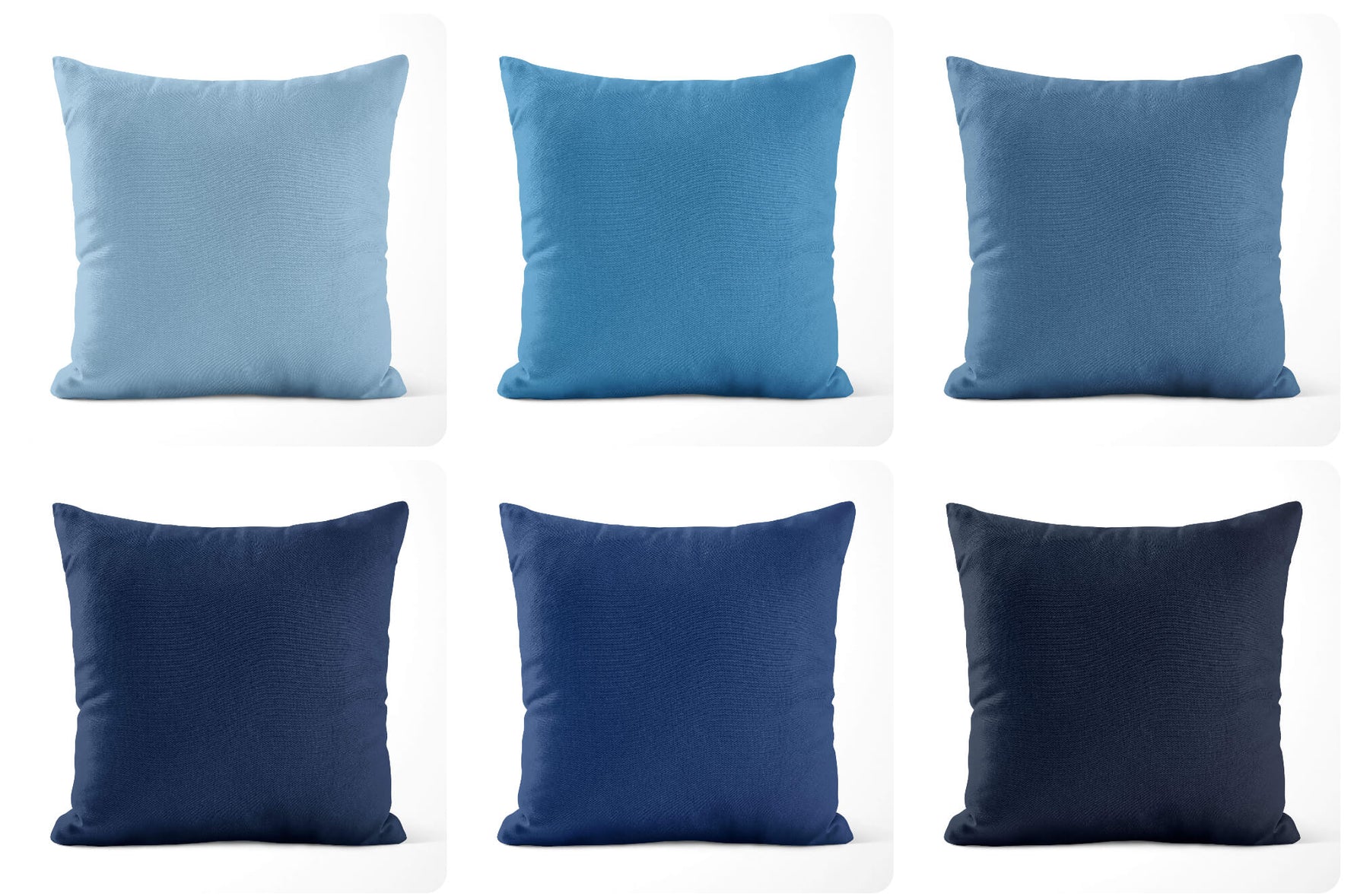 Blue Cotton Pillow Covers And Euros Shams – Custom Sizes & Coastal Shades