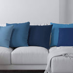 Blue Cotton Pillow Covers And Euros Shams – Custom Sizes & Coastal Shades