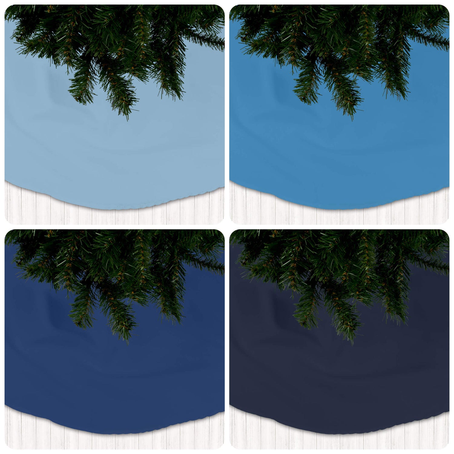 Blue Christmas Tree Skirts – Navy, Coastal & Glacier Shades