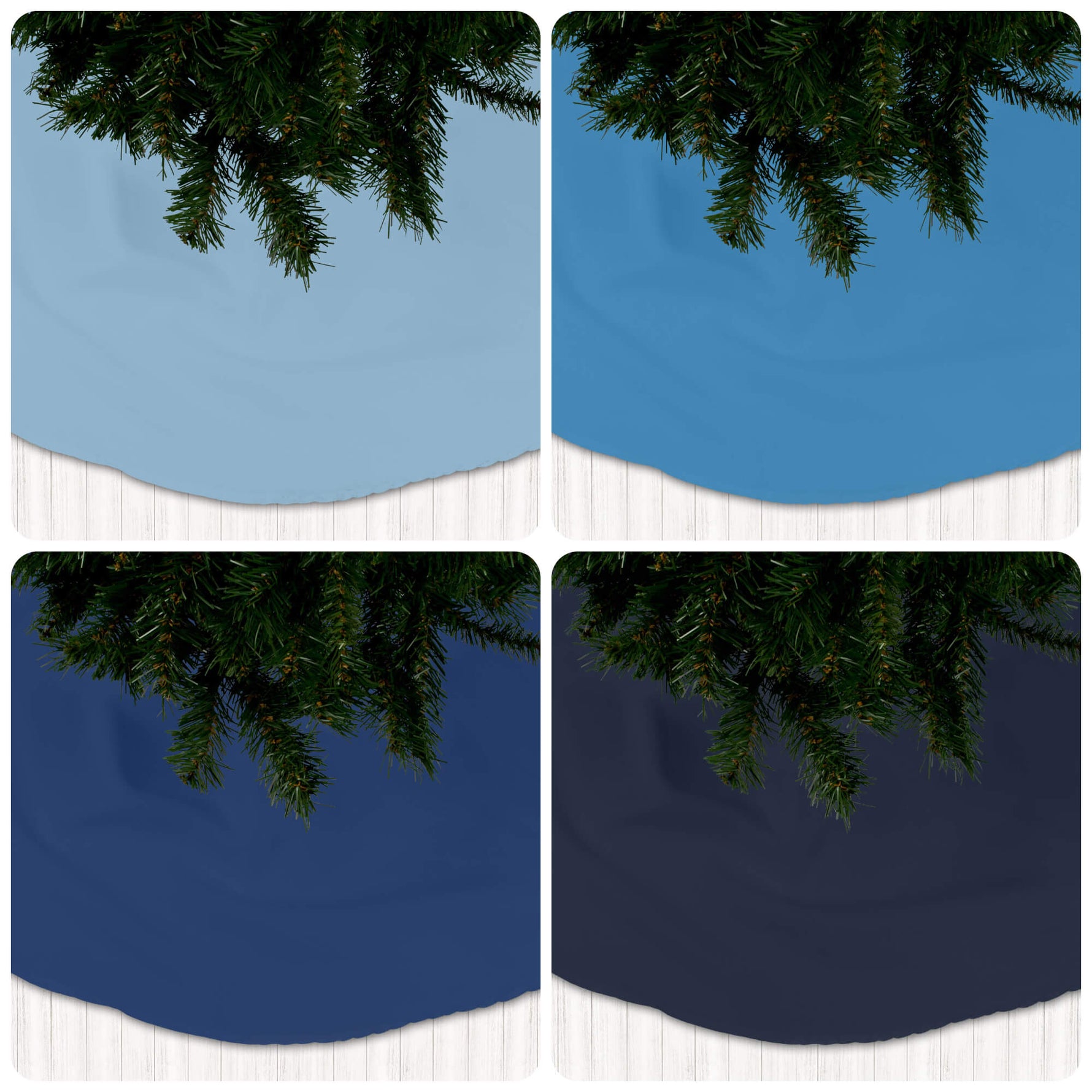 Blue Christmas Tree Skirts – Navy, Coastal & Glacier Shades