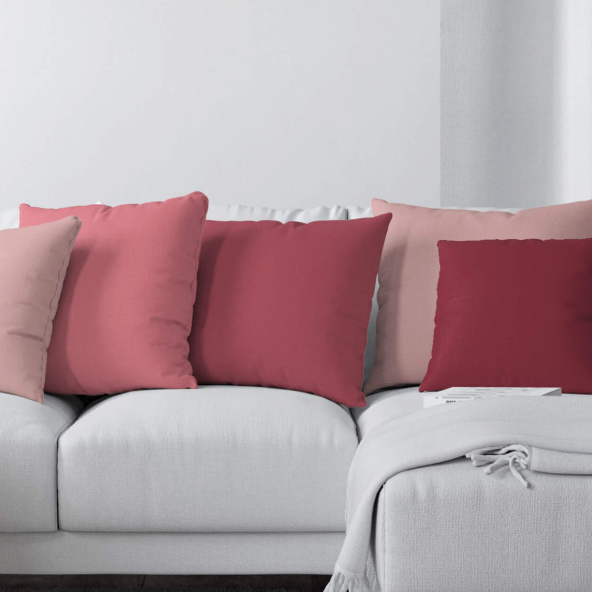 Blush & Pink Cotton Pillow Covers and Euro Shams – Custom Size Options