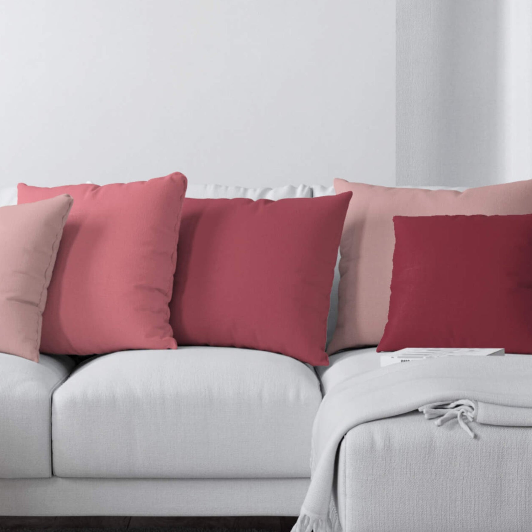 Blush & Pink Cotton Pillow Covers and Euro Shams – Custom Size Options
