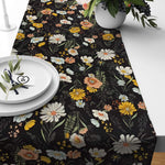 Boho Floral Table Runners – Charcoal or Teal Background