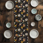 Boho Floral Table Runners – Charcoal or Teal Background