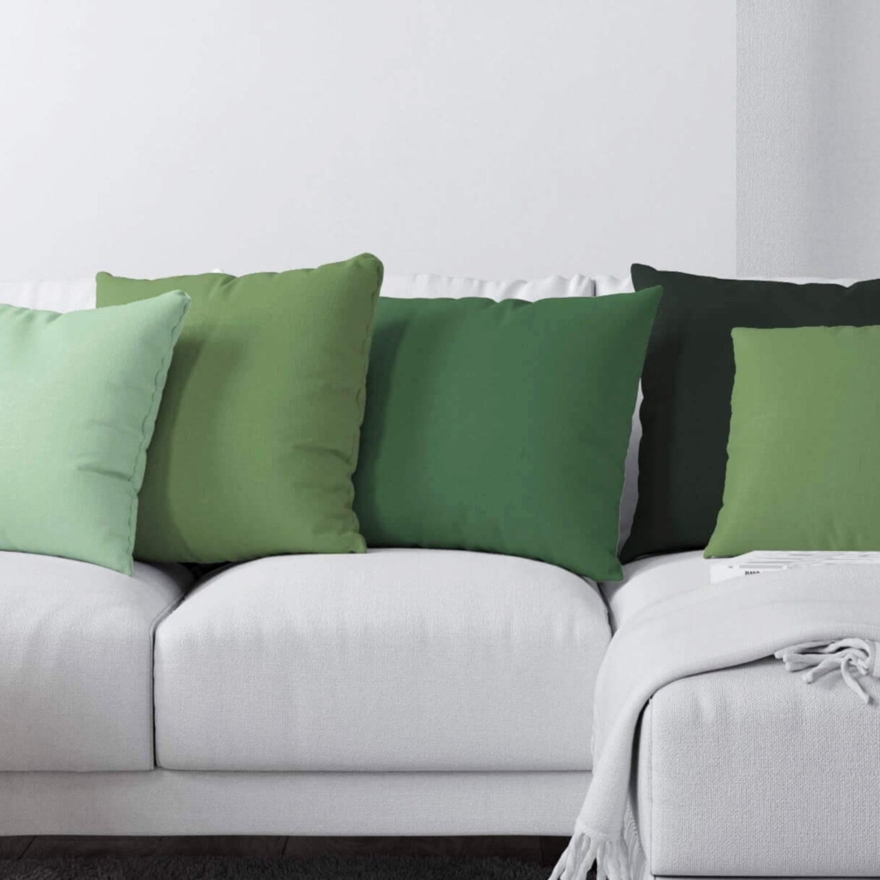 Botanical Green Pillow Covers and Euro Shams – Cotton & Custom Sizes