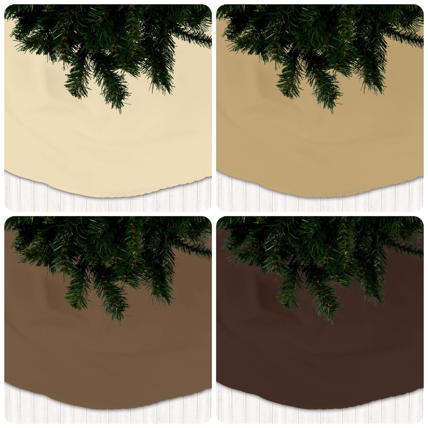 Brown Christmas Tree Skirts – Cream to Mocha Holiday Tones