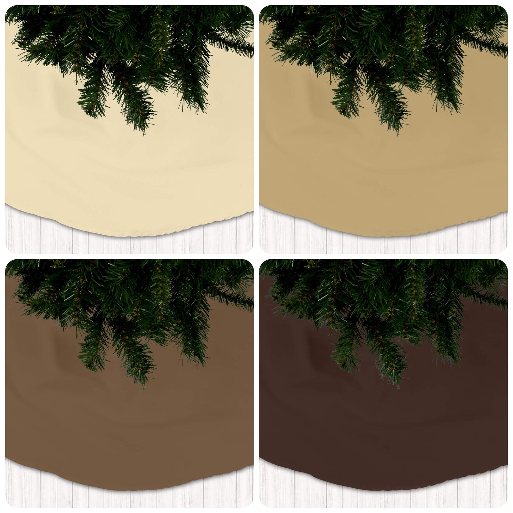 Brown Christmas Tree Skirts – Cream to Mocha Holiday Tones