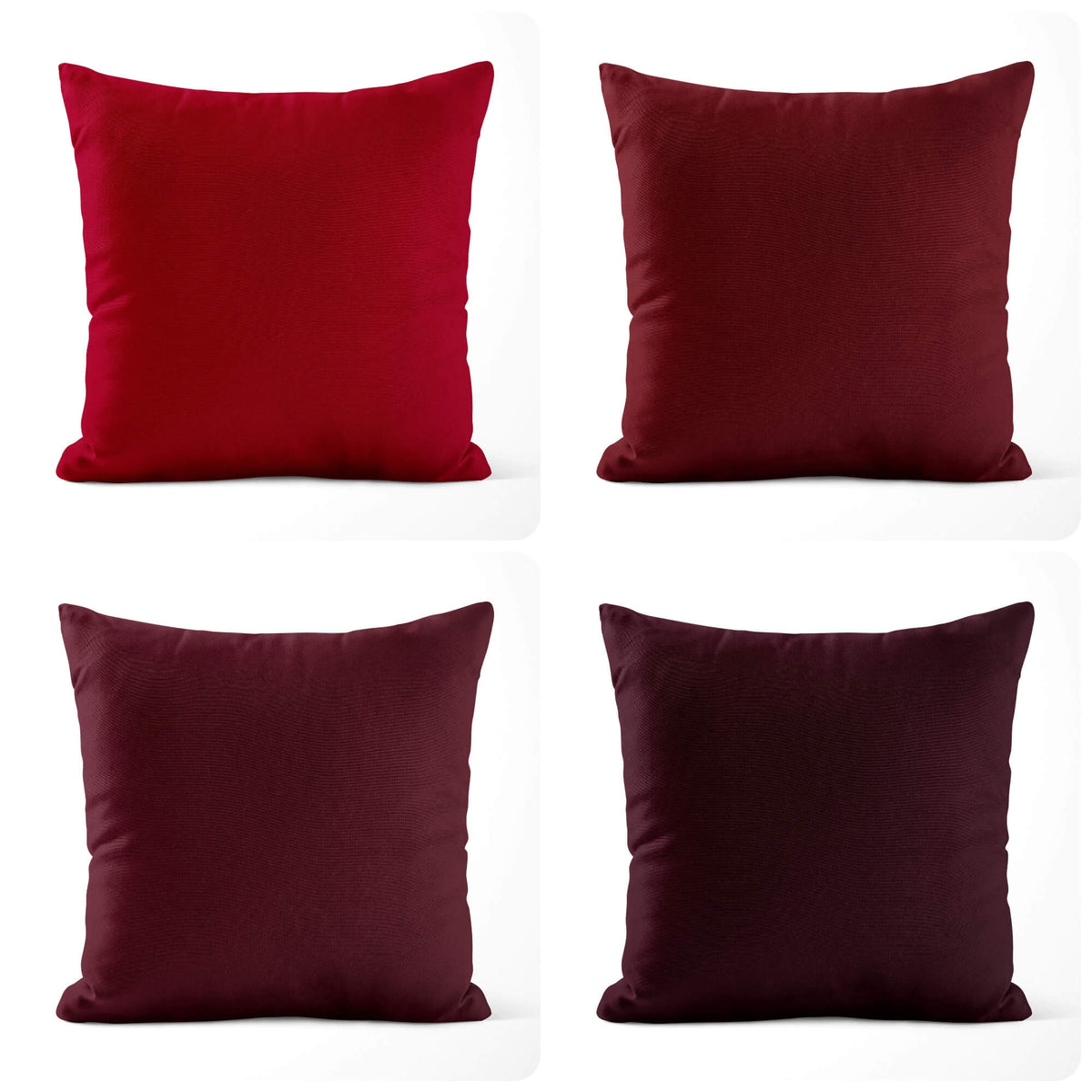 Burgundy Red Pillow Covers and Euros Shams – Cotton, Custom Sizes