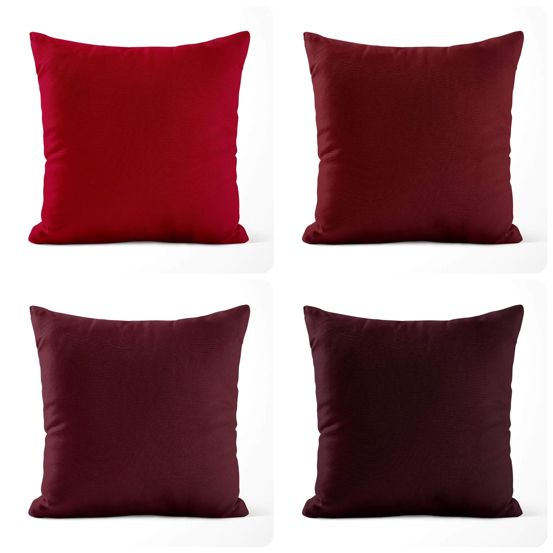 Burgundy Red Pillow Covers and Euros Shams – Cotton, Custom Sizes