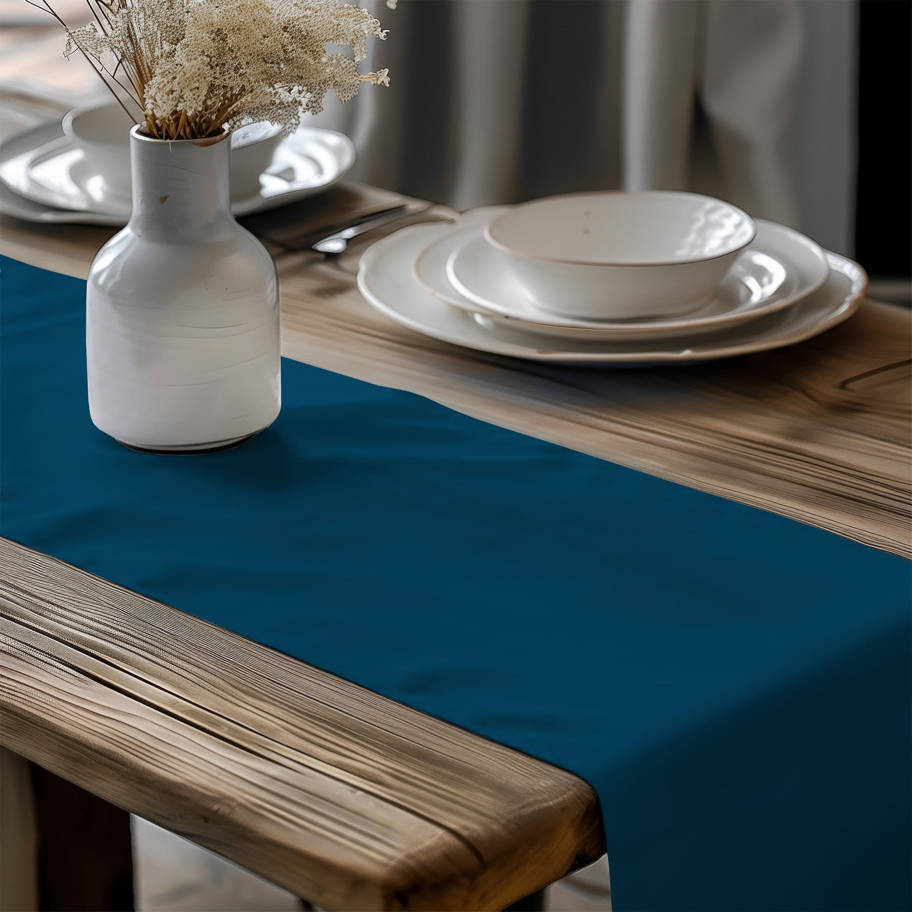 Cool Blue Table Runners and Placemats – Pool, Chill, Horizon & Prussian