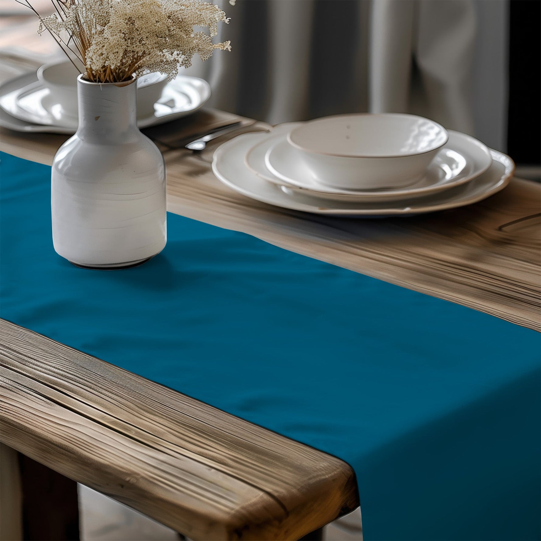 Cool Blue Table Runners and Placemats – Pool, Chill, Horizon & Prussian