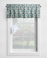 Coral Rose and Blue Tulip Valances and Tier Curtains – Elegant Floral