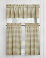 Cream and Beige Homespun Curtains – Rustic Plaid Farmhouse