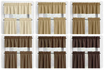 Cream and Brown Valances and Cafe Curtains - Tan, Latte, Mocha