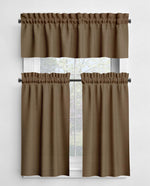 Cream and Brown Valances and Cafe Curtains - Tan, Latte, Mocha