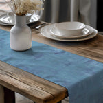 Denim and Nocturne Blue Table Runners – Abstract Grunge Design