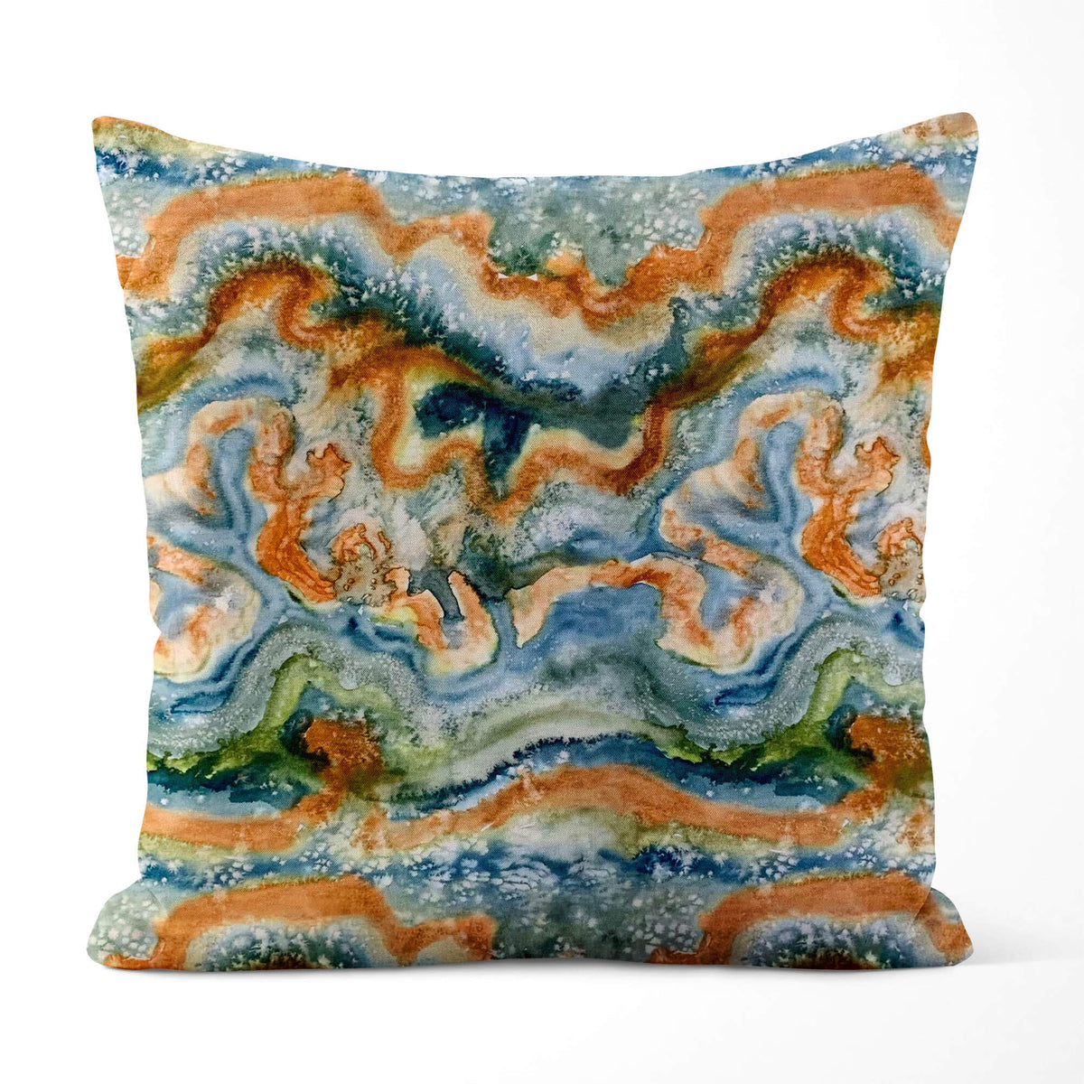 Desert River Pillow Covers and Euro Shams – Adobe, Blue & Green Tones