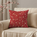 Etonnante Florals Toile Pillow Covers – Rouge Red and Faded Pearl