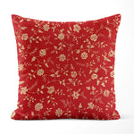 Etonnante Florals Toile Pillow Covers – Rouge Red and Faded Pearl