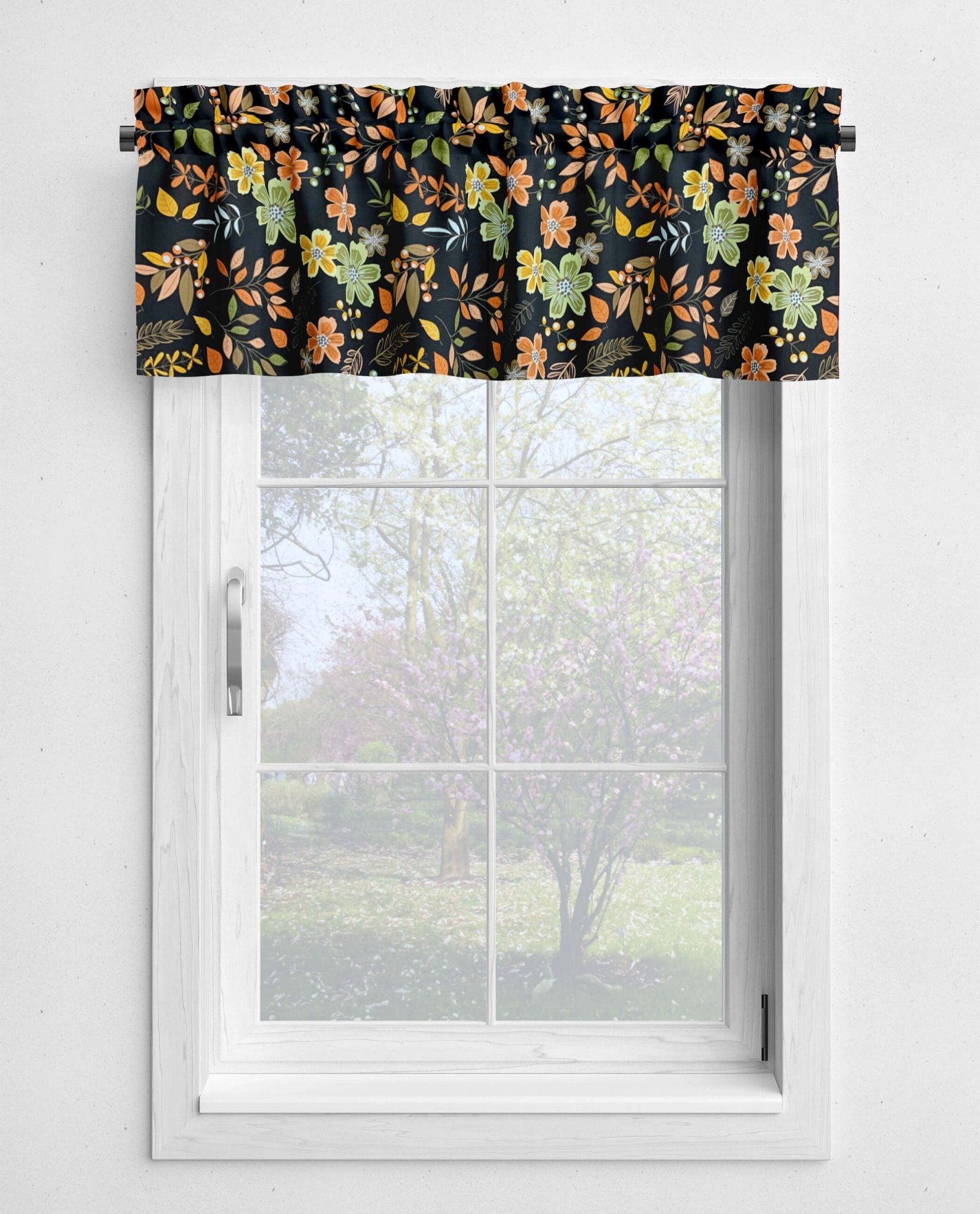 Fall Colors Valances and Cafe Curtains - Autumn Floral