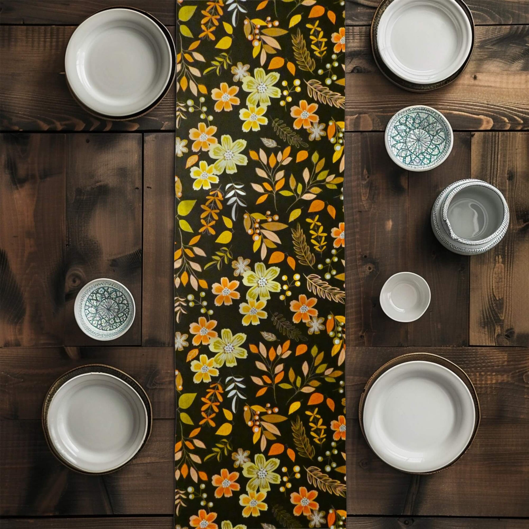 Fall Floral Table Runner – Autumn Harvest Decor