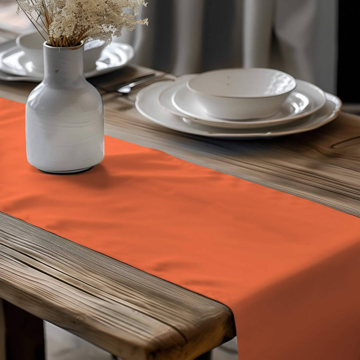 Fall Orange Table Runners and Placemats – Melon, Rust, Spice & Cinnamon