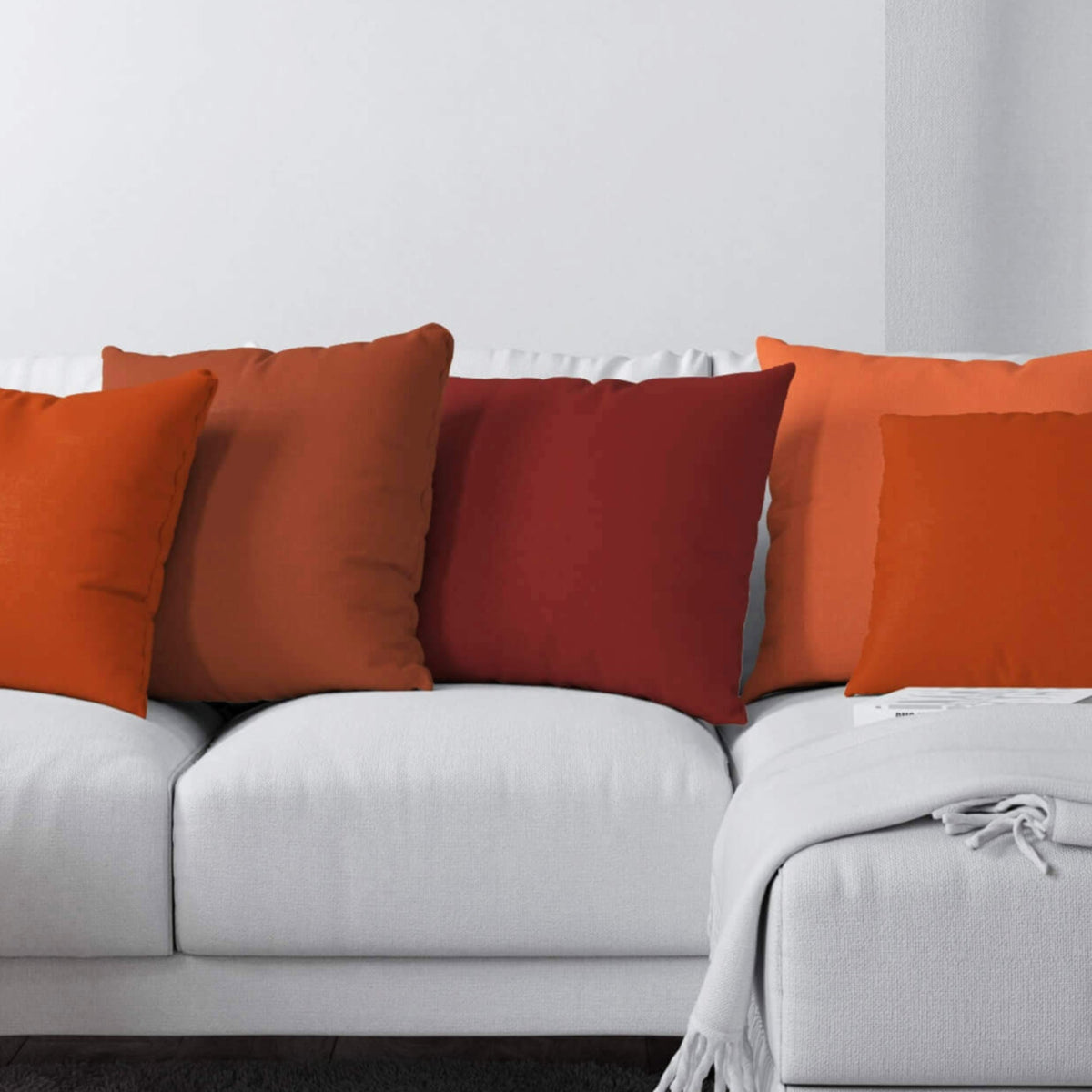 Fall Pillow Covers and Euro Shams – Rust, Spice & Orange Cotton Options