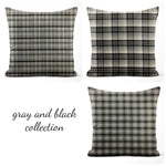 Farmhouse Plaid Pillow Covers – Gray & Black Homespun