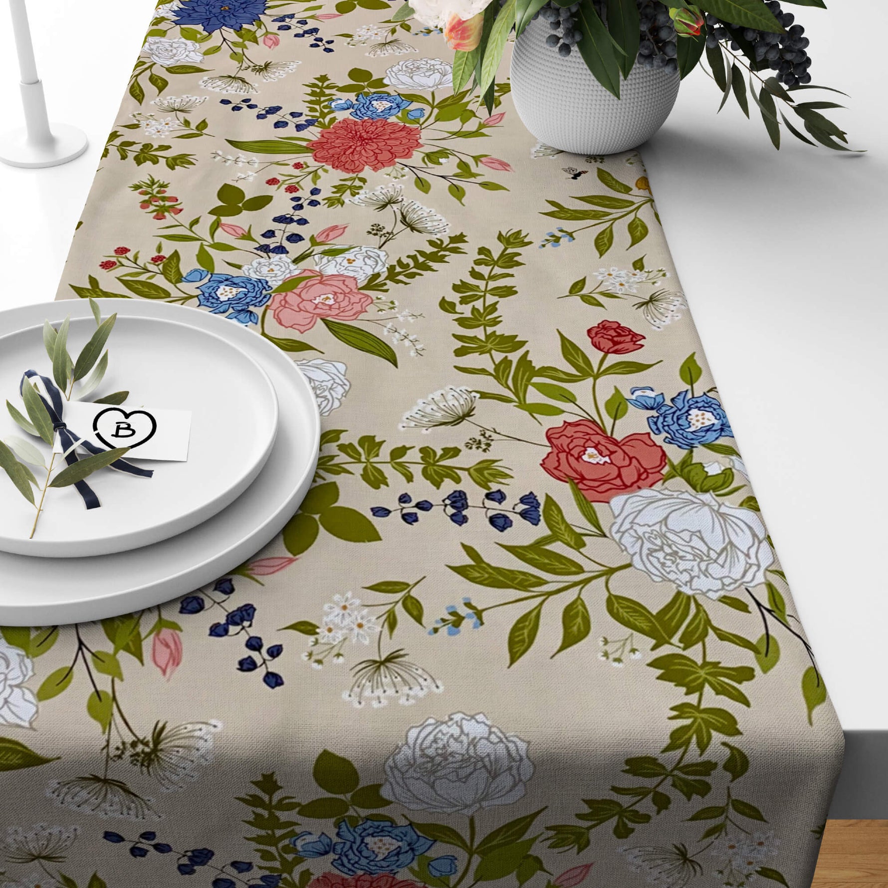 Floral Botanical Table Runners and Placemats – Enchantment