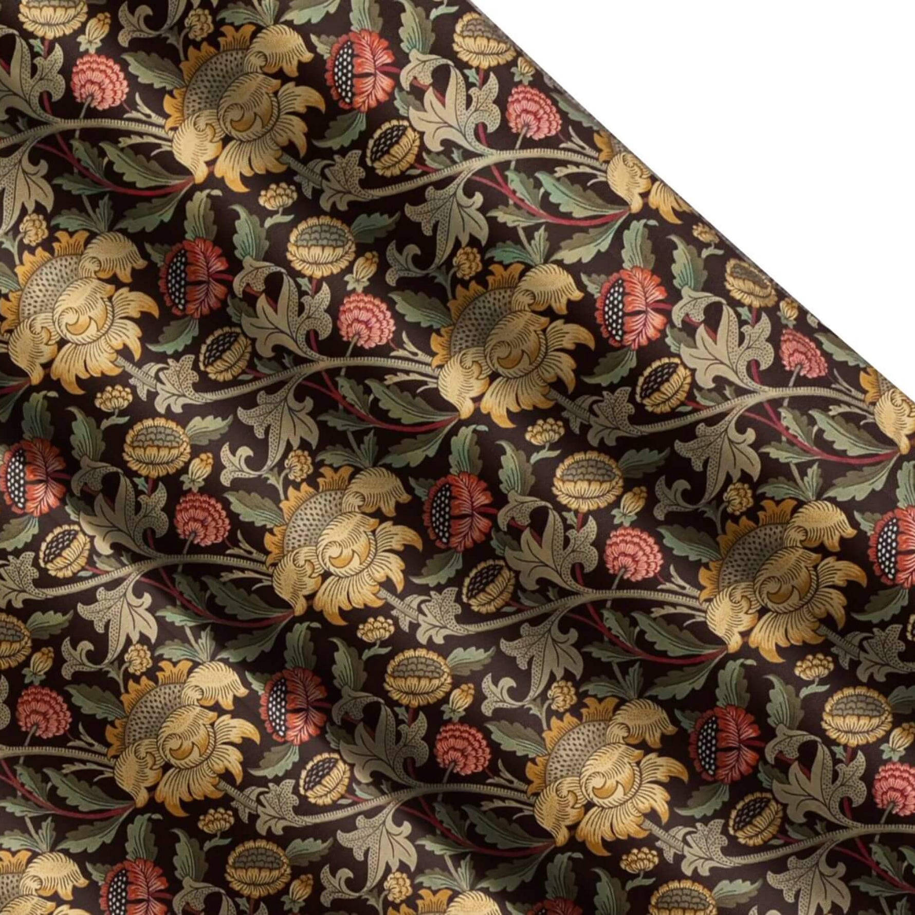 Floral Damask Valances and Tier Curtains – Kelmscott Blue or Rose Gold