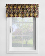 Floral Damask Valances and Tier Curtains – Kelmscott Blue or Rose Gold