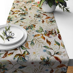 Floral Table Runners – Cream or Brown Botanical Design
