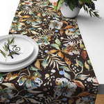 Floral Table Runners – Cream or Brown Botanical Design