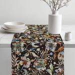 Floral Table Runners – Cream or Brown Botanical Design