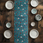 Floral Table Runners – Green or Blue Botanical Design