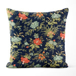 French Country Floral Pillow Covers and Euro Shams – Navy Blue Style