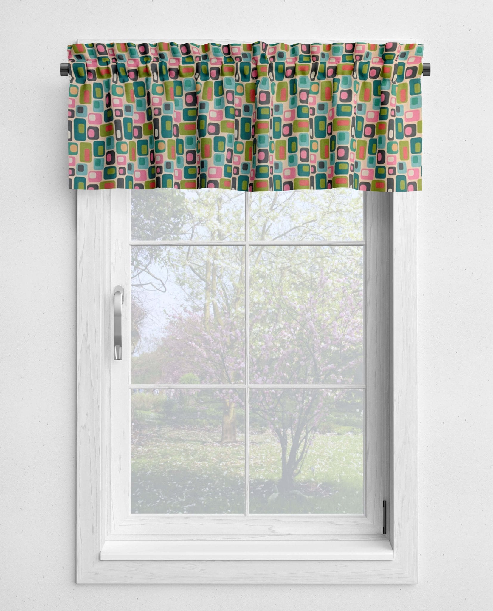 Geometric II Retro Valances Cafe and Curtains Mid - Century Style