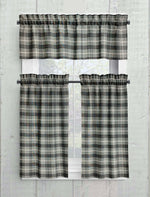 Gray and Black Homespun Plaid Curtains – Rustic Farmhouse Window Treatments