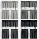 Gray and Black Valances and Cafe Curtains - Stone, Slate, Charcoal