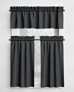 Gray and Black Valances and Cafe Curtains - Stone, Slate, Charcoal