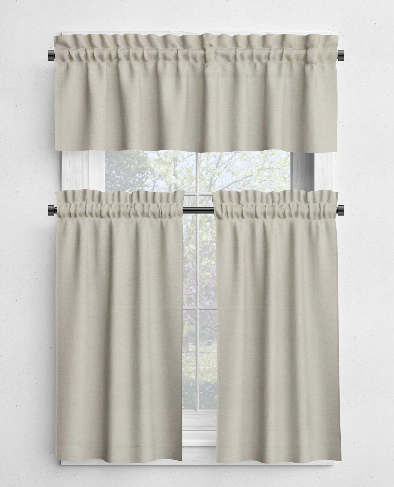 Gray and Black Valances and Cafe Curtains - Stone, Slate, Charcoal