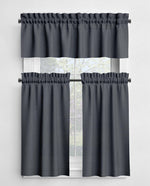 Gray and Black Valances and Cafe Curtains - Stone, Slate, Charcoal