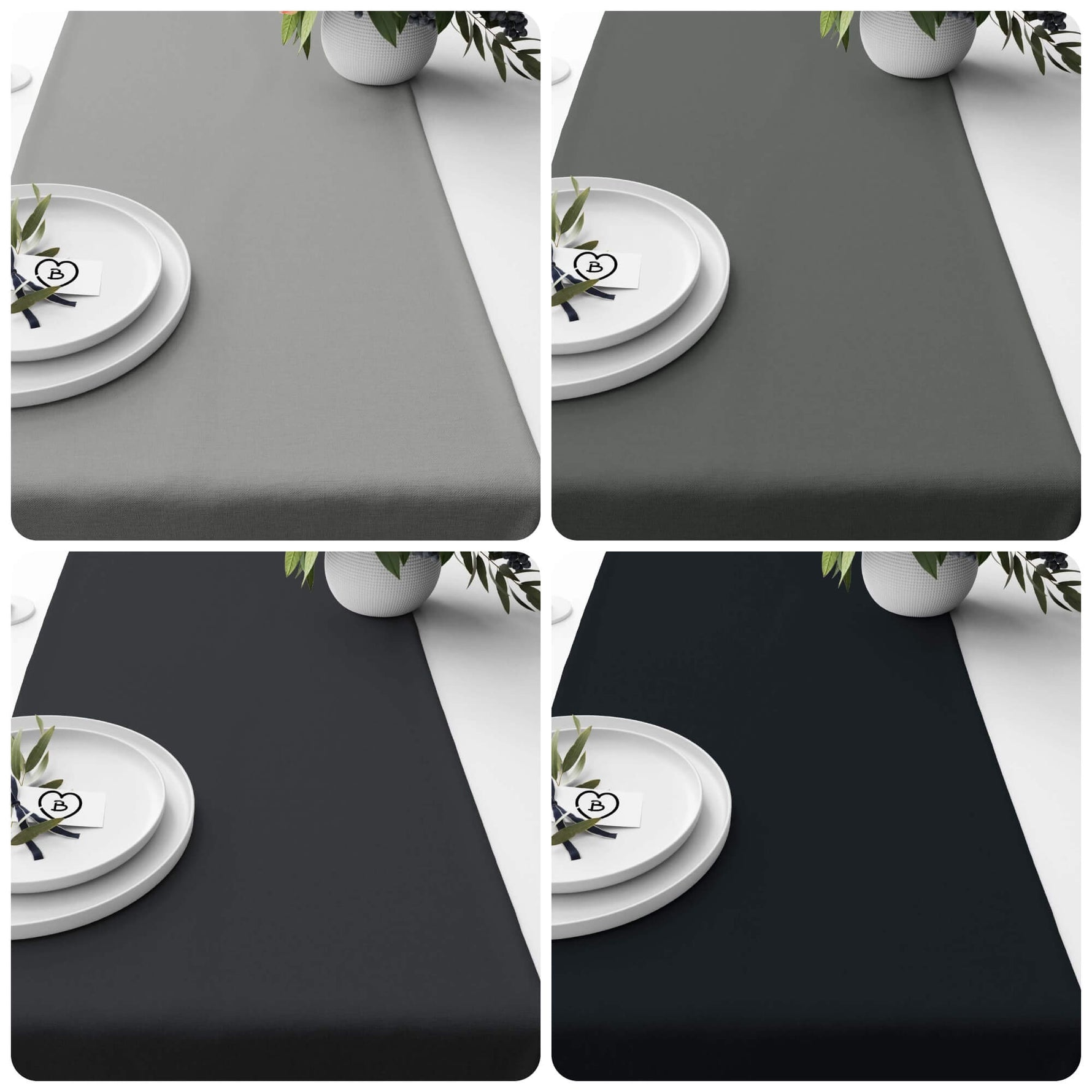 Gray & Black Fall Table Runners and Placemats – Modern Neutral Elegance