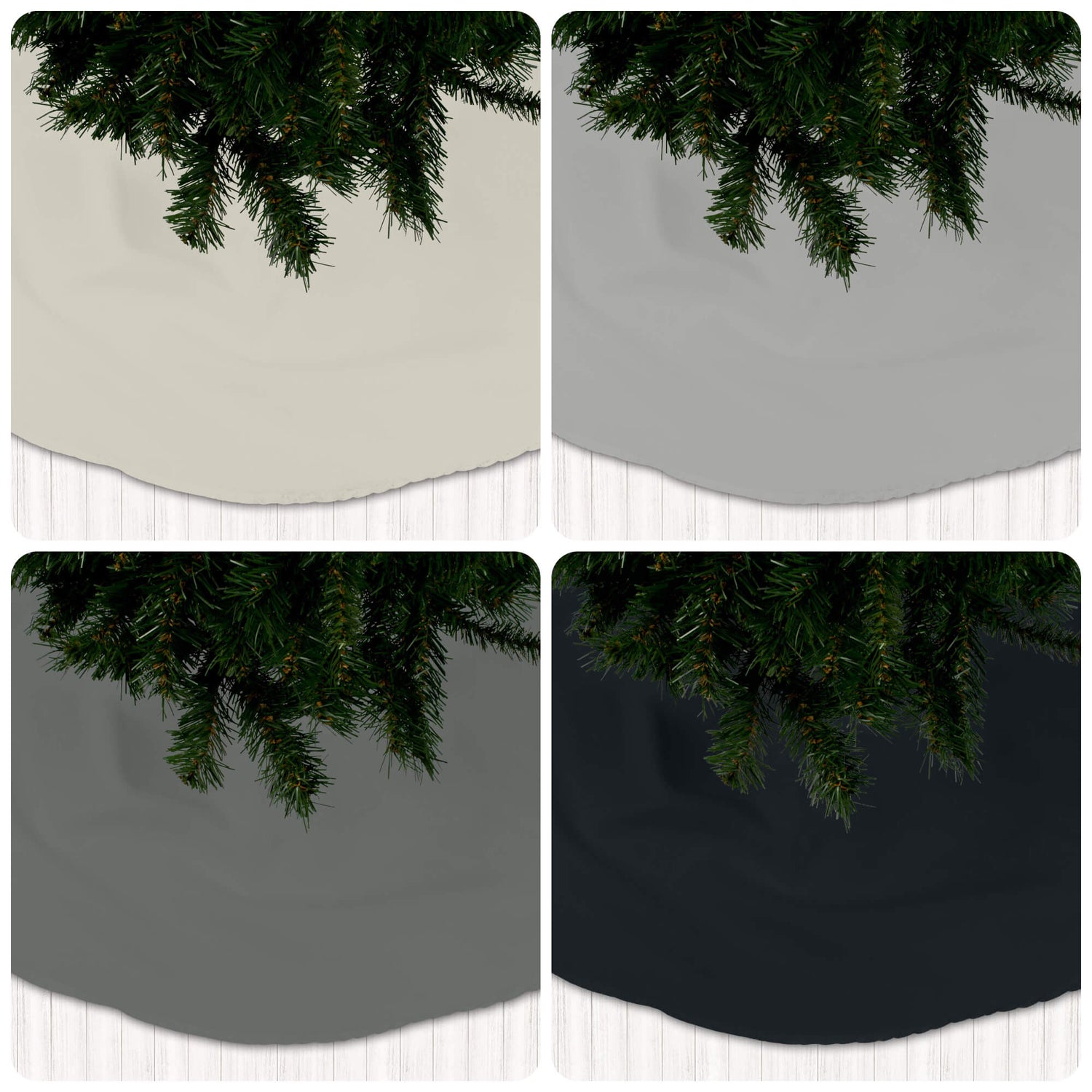 Gray & Black Christmas Tree Skirts – Modern Holiday Style