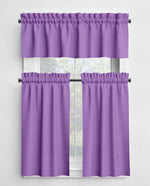 Handmade Lavender Cotton Valance: Lilac Plum Cafe Curtains