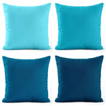 Pool, Blue Chill, Horizon, and Prussian Blue Throw Pillow Covers and Euro Shams