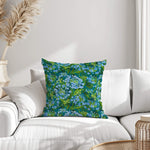 Lily of the Nile Floral Pillow Covers and Euro Shams - lagoon teal green