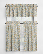 Last Bloom Floral Valances and Cafe Curtains - Cream or Blue