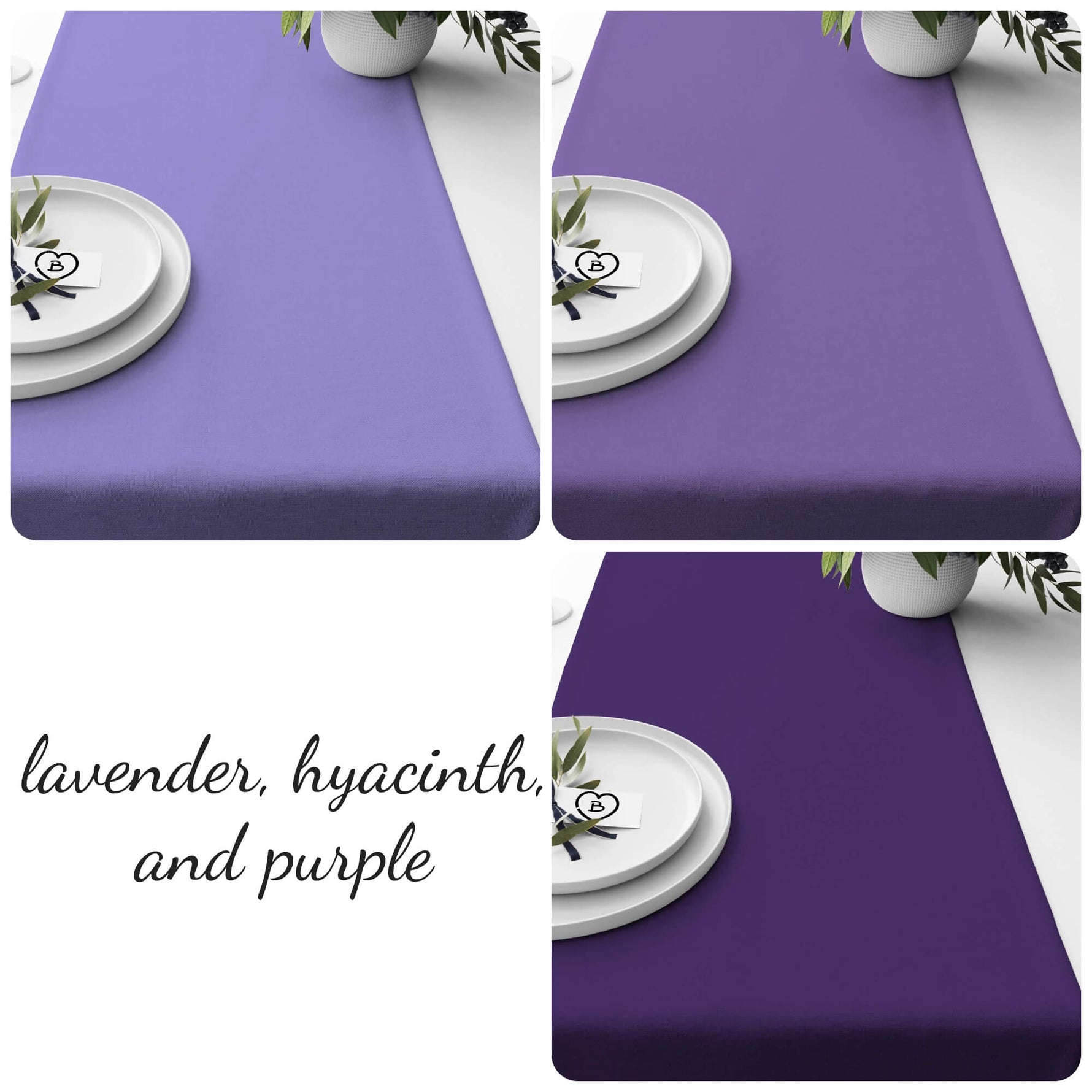 Lavender and Purple Table Linens – Solid Color Runners & Mats