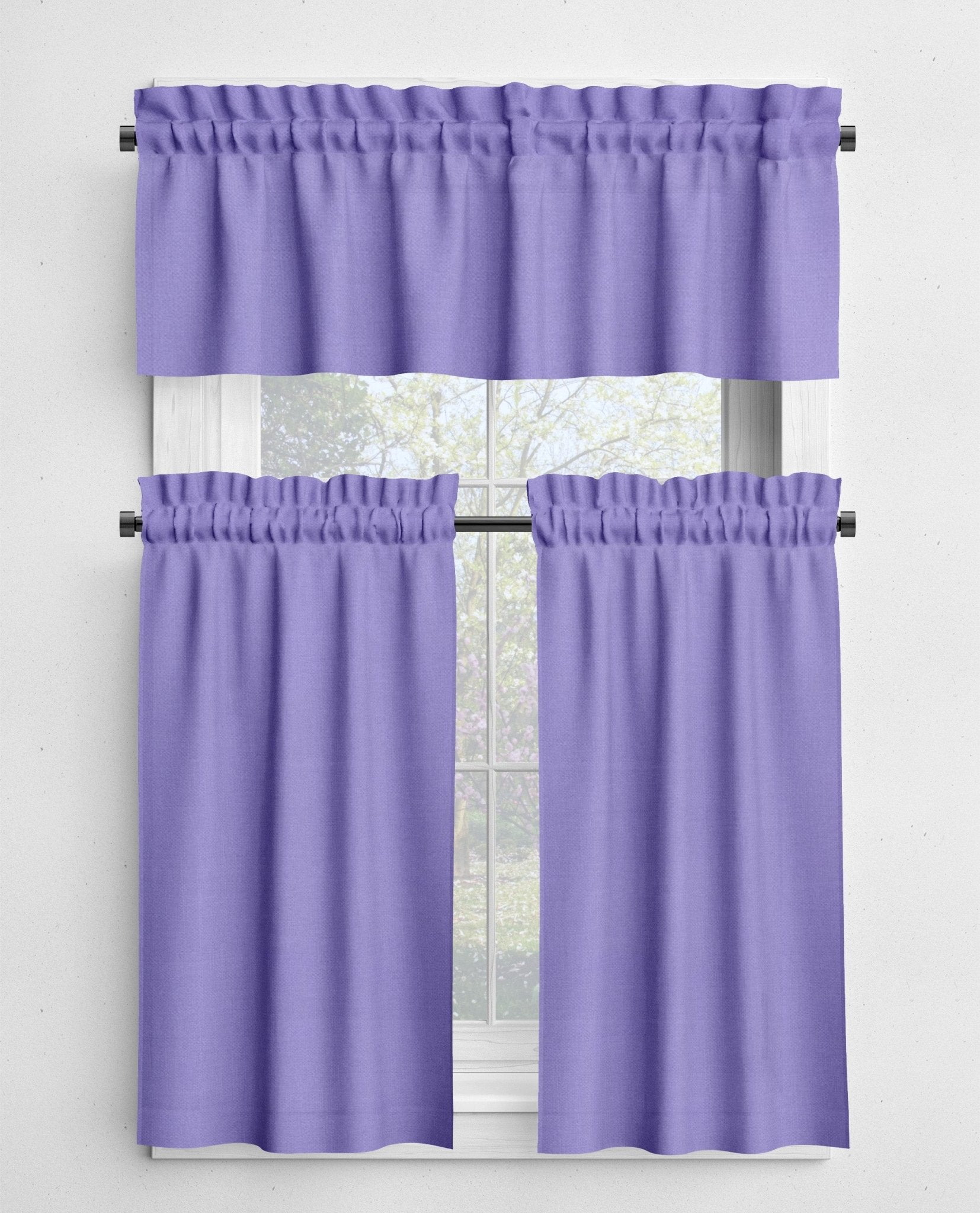 Lavender and Purple Valances and Cafe Curtains - Custom Sizes